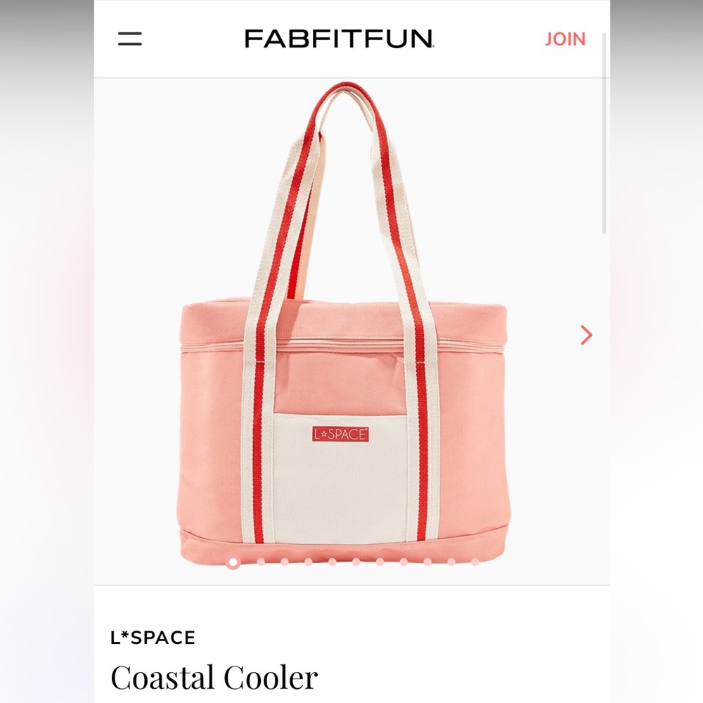 L*Space Pink and White Tote Bag with Durable Design